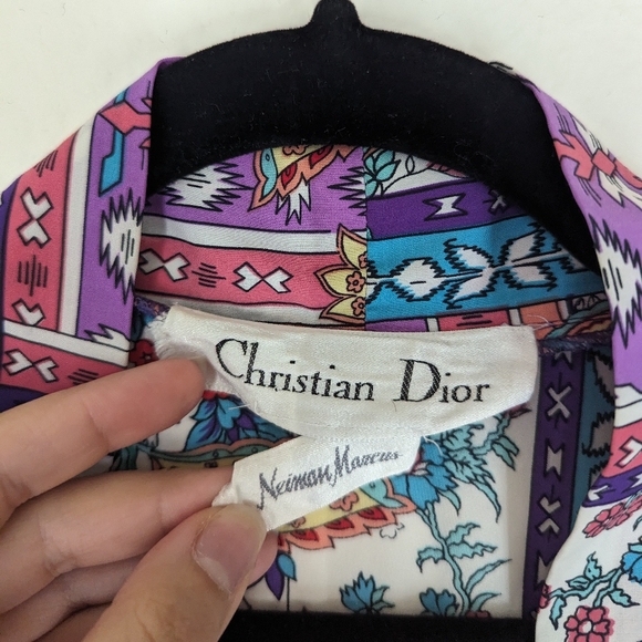 Vintage Christian Dior Neiman Marcus Boho Floral Print Robe - Picture 3 of 5